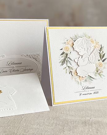 Kartka na chrzest z pudełkiem i kopertą, 53A, Anna Art and Crafts