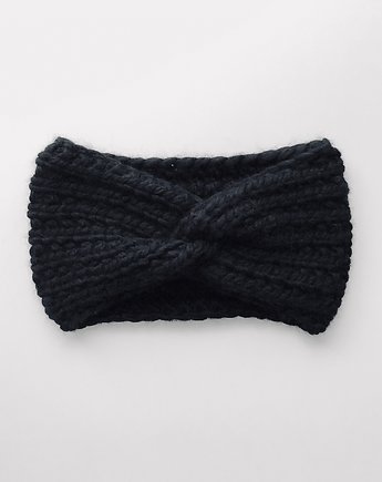Opaska wełniana handmade czarna 100% wełna, GANGSTA KNIT