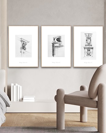Detale architektoniczne - Komplet 3 reprodukcji, Margo Hupert