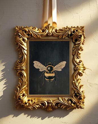 PLAKAT dekoracja trzmiel owad sztuka ścienna, black dot studio