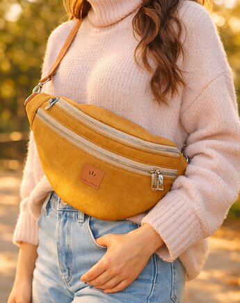 Maxi nerka damska z miodowego nubuku Canyon, sabi tatka