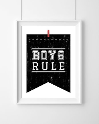 PLAKAT - BOYS RULE |BLACK |A3, wejustlikeprints