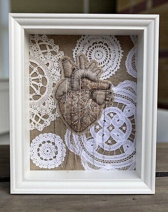 Obraz haftowany serce anatomiczne 3D, PinPin Design