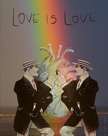 Love is Love  - Kolaż - plakat - wydruk, Magda Rzeźniczak