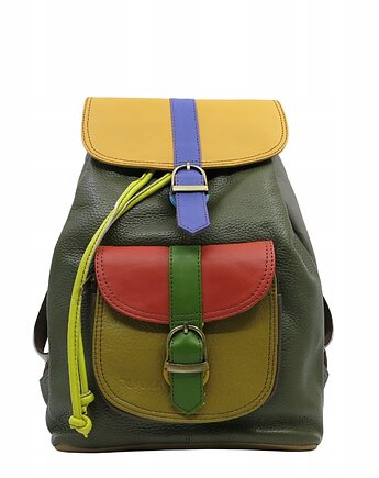 Plecak damski kolorowy skórzany regulowane szelki pojemny OLIVKA, Olivka Warsaw