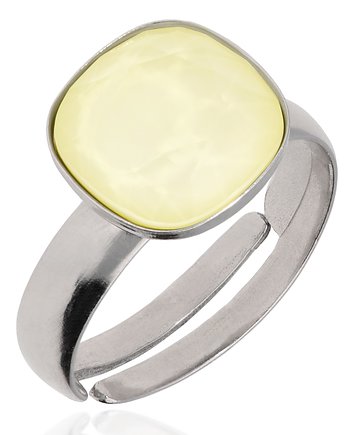Srebrny pierścionek żółty pastelowy Swarovski, KOM Biżuteria