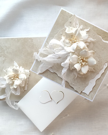 Kartka na ślub w pudełku z ozdobną kopertą, RD 32, Anna Art and Crafts