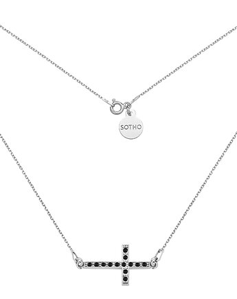 Srebrny naszyjnik z krzyżem wysadzanym SWAROVSKI CRYSTAL, SOTHO