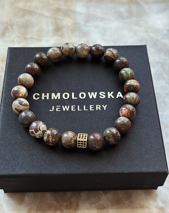 Bransoletka męska Agat kwiatowy, Chmolowska Jewellery
