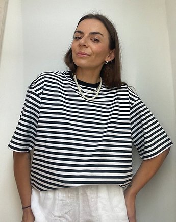 T-shirt relaxed stripes, Patchouli