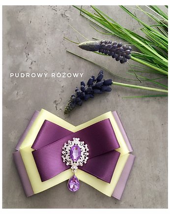 Lawendowo -Limonkowa Brosza Wiosenna, Pudrowy Różowy