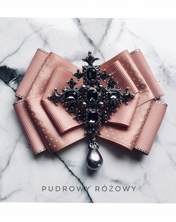 Brosza Rose z ogromnym kamieniem New, Pudrowy Różowy