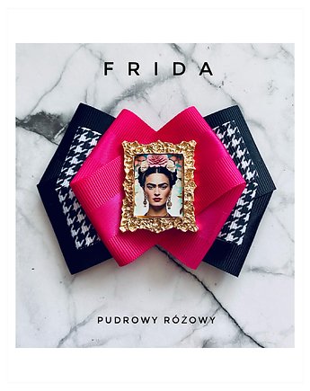 Nowa Kolekcja  Brosz FRIDA  z miniaturowym obrazem, Pudrowy Różowy