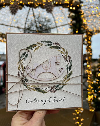 Kartka świąteczna na Boże Narodzenie ręcznie robiona, sorte