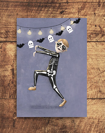 Kartka pocztowa - Halloween Chłopiec, Karka