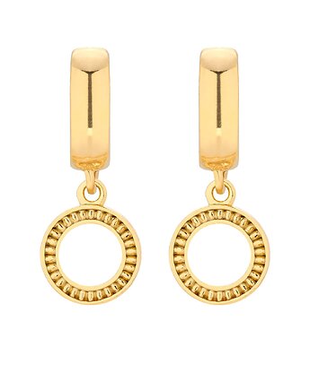 Złote kolczyki z ozdobnymi kółeczkami, SOTHO