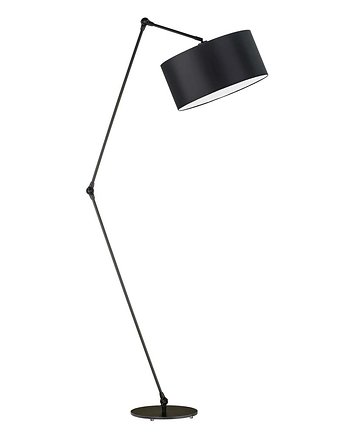 Czarna regulowana lampa stojąca na wysięgniku BARI z włącznikiem nożnym, LYSNE