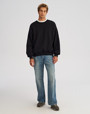 Bluza CREWNECK Puffa pure black męska, HARP TEAM