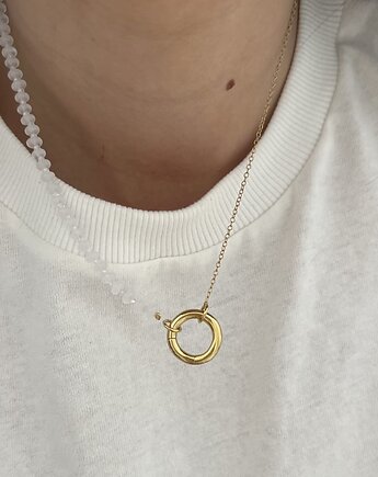 Srebrny naszyjnik baza JADEIT kokosowy, ATdiament