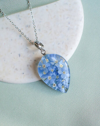 Wisiorek z niezapominajkami, nature gift