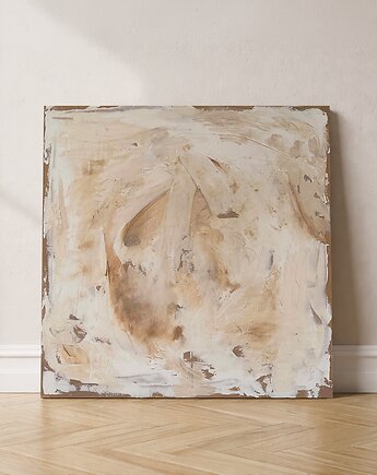 SRC #06 I Teksturowana, neutralna sztuka ścienna 90x90 cm, holi craft