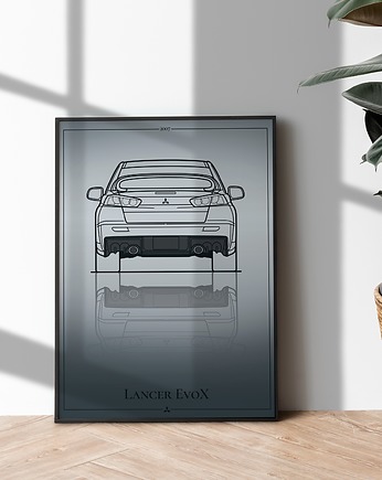 Plakat Motoryzacja -  Mitsubishi Lancer EVO X, OKAZJE - Prezenty na 18 dla chłopaka
