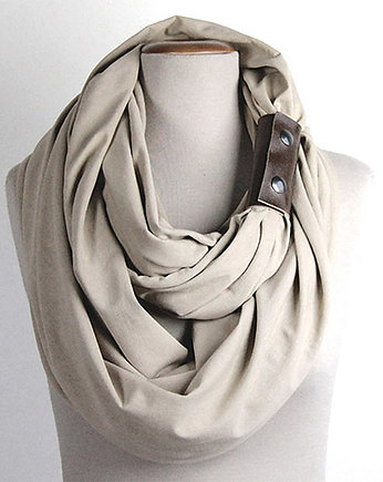 Dzianinowy Komin Tuba Szal XXL - beige (opaska), CADOaccessories