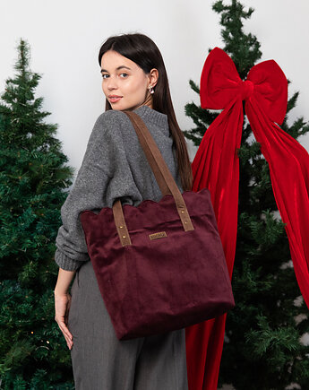 Torba welurowa muffin wino, sacky bag