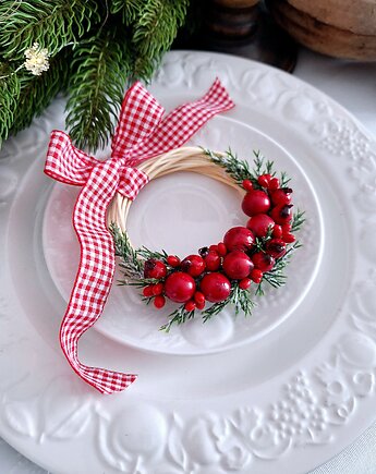 Świąteczny mały wianek bożonarodzeniowy, Wooden Love