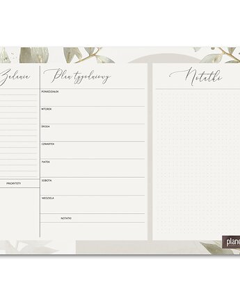 Biuwar na biurko A3 White Ruscus  Tygodniowy + Lista zadań, Planerum