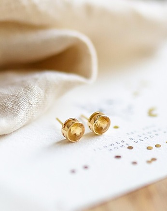 Kolczyki sztyfty z cytrynem, ByLucyArt