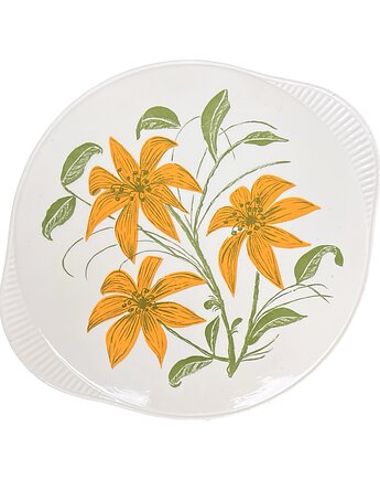 Patera Edelkeramik Grünstadt motyw kwiatowy Niemcy lata 60. Mid Century Modern, Good Old Things