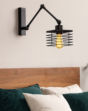 Loftowy kinkiet na wysięgniku regulowanym ALCAMO LOFT do czytania w sypialni, lampy loftowe LYSNE LOFT