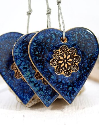 Ceramiczne serce wisząca ozdoba ceramiczna, 10FingersArt