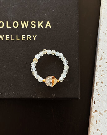 Pierścionek elastyczny Cytryn, Chmolowska Jewellery