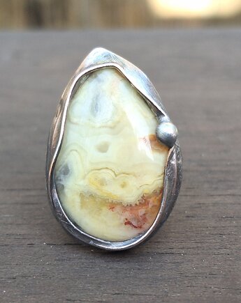 Szalony agat - pierścionek regulowany, po drugiej stronie lustra