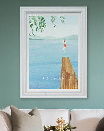 Polska - lato nad jeziorem - plakat art giclee, minimalmill