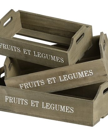 Zestaw 3 skrzynek Fruits Et Legumes, almadecasa