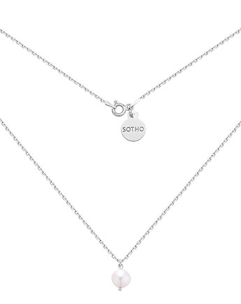 Srebrny naszyjnik z naturalną perłą, SOTHO