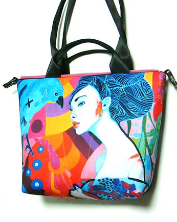1864_1 art MIMA bag SHORT & Marcin Painta print, MIMAbags