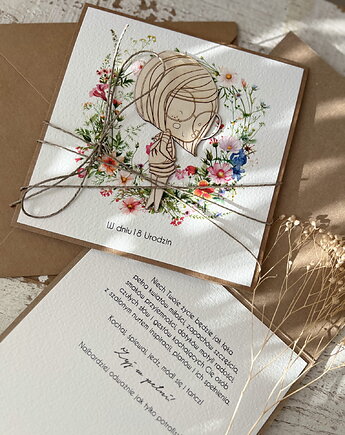 Wyjątkowa ręcznie robiona kartka na 18-ste urodziny, sorte