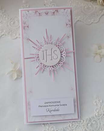 Zaproszenie komunijne dla dziewczynki personalizowane, Osobiste Prezenty