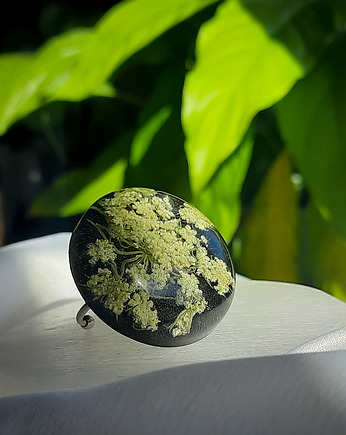 Pierścionek z zatopioną dziką marchwią, Figa handmade accessories