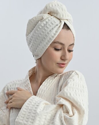 Turban kąpielowy biały waflowy, Kokondesign