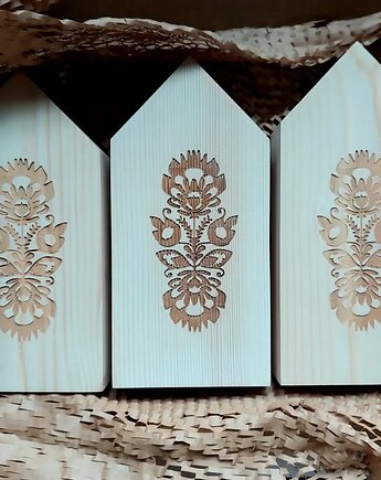 Drewniany domek ludowy wzór, Wooden Love