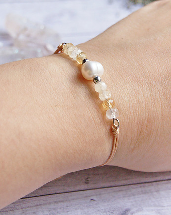 Amulet - cytryn & perła - OBFITOŚĆ, kaktusia