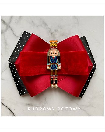 Brosza z Dziadkiem do orzechów  Mikołajki Święta, Pudrowy Różowy