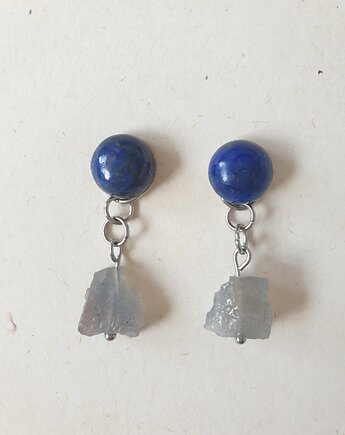 Kolczyki RAW lapis lazuli, labradoryt, modesign