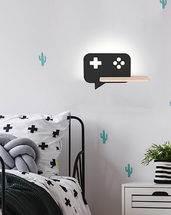 Kinkiet LED 5W dla dziecka czarny z półką, Candellux Lighting