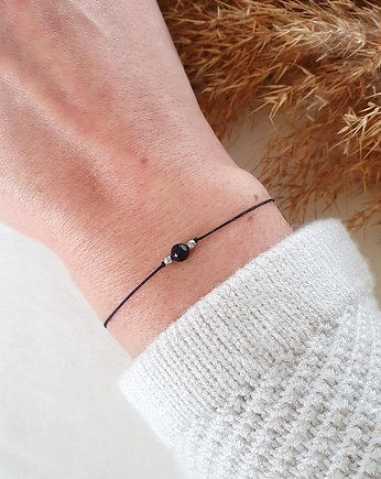 Bransoletka z czarnym onyksem, LEI handmade 
